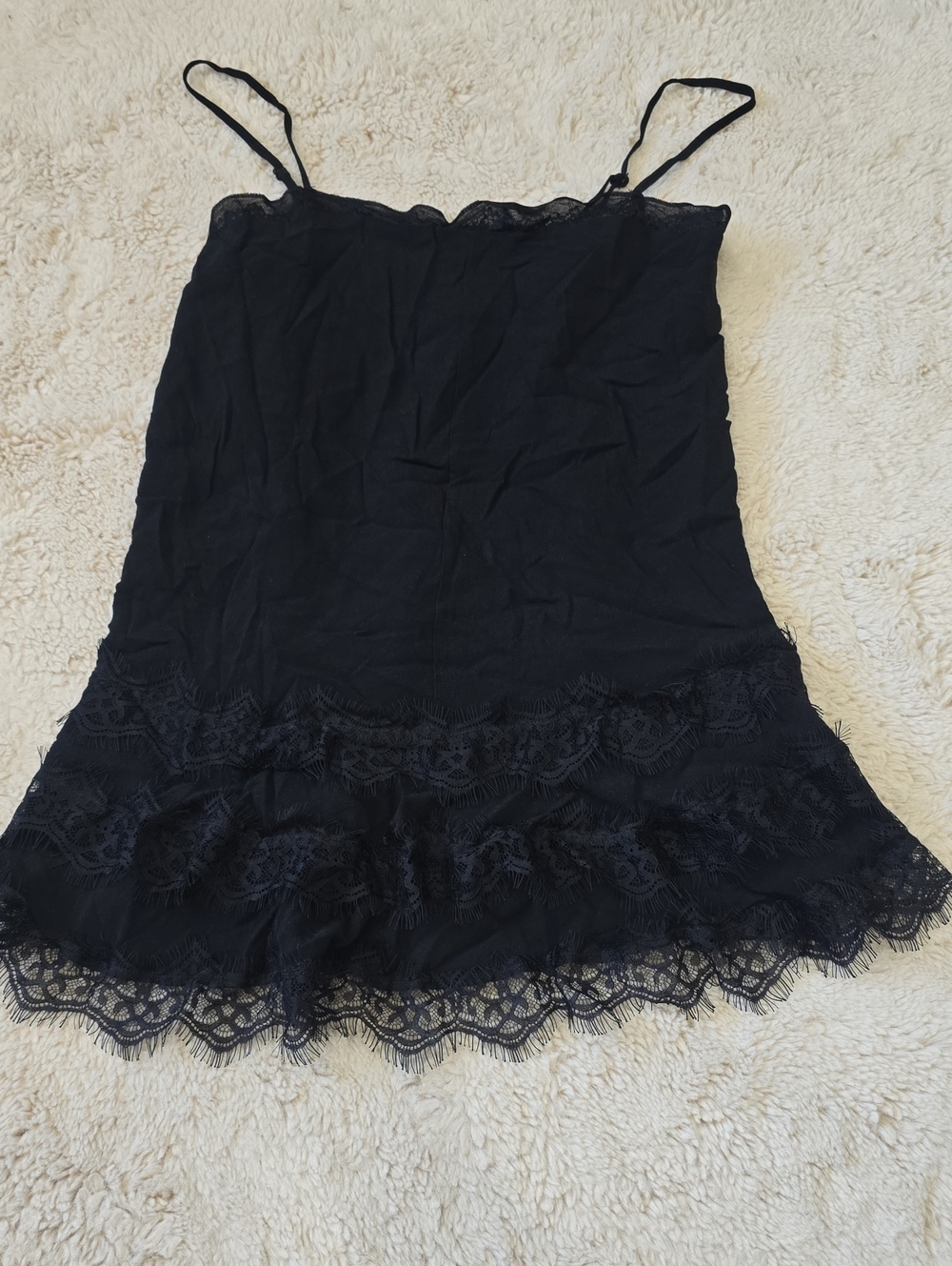 Kimchi Blue Black Lace-Trim Slip Top